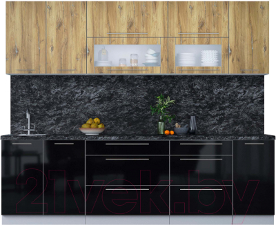 Кухонный гарнитур Интерлиния Мила Пластик 2.6 В - фото