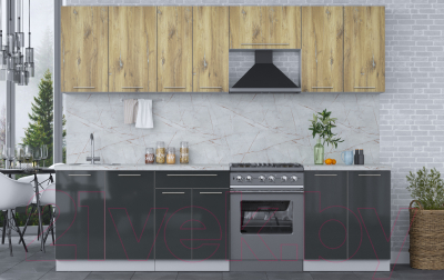 Кухонный гарнитур Интерлиния Мила Пластик 2.7 А