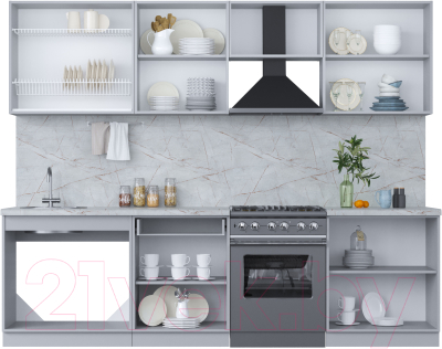 Кухонный гарнитур Интерлиния Мила Пластик 2.7 А