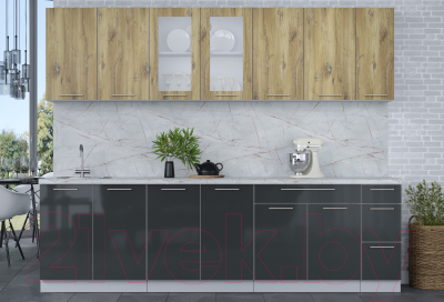 Кухонный гарнитур Интерлиния Мила Пластик 2.7 Б