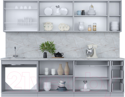 Кухонный гарнитур Интерлиния Мила Пластик 2.7 Б