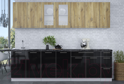 Кухонный гарнитур Интерлиния Мила Пластик 2.7 Б