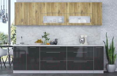 Кухонный гарнитур Интерлиния Мила Пластик 2.7 В