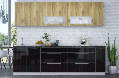 Кухонный гарнитур Интерлиния Мила Пластик 2.7 В