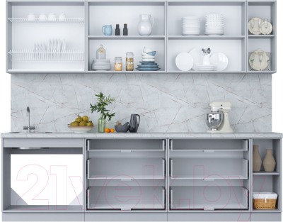 Кухонный гарнитур Интерлиния Мила Пластик 2.7 В