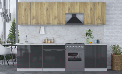 Кухонный гарнитур Интерлиния Мила Пластик 2.8 А