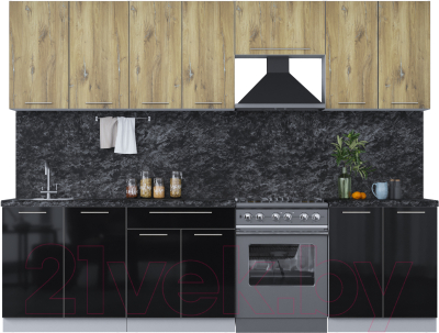 Кухонный гарнитур Интерлиния Мила Пластик 2.8 А - фото