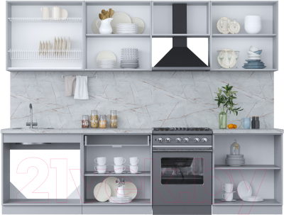 Кухонный гарнитур Интерлиния Мила Пластик 2.8 А