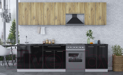 Кухонный гарнитур Интерлиния Мила Пластик 2.8 А