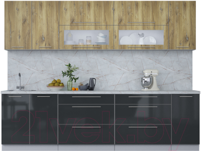 Кухонный гарнитур Интерлиния Мила Пластик 2.8 В - фото