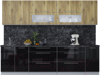 Кухонный гарнитур Интерлиния Мила Пластик 2.8 В - фото