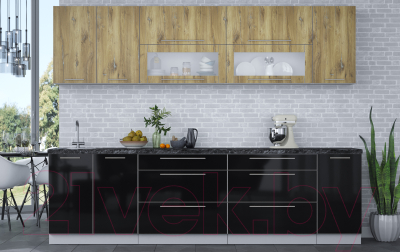 Кухонный гарнитур Интерлиния Мила Пластик 2.8 В