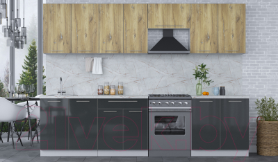 Кухонный гарнитур Интерлиния Мила Пластик 2.9 А