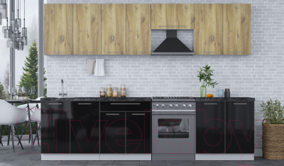 Кухонный гарнитур Интерлиния Мила Пластик 2.9 А