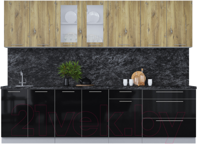 Кухонный гарнитур Интерлиния Мила Пластик 2.9 Б - фото