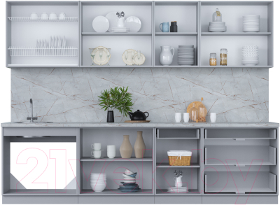 Кухонный гарнитур Интерлиния Мила Пластик 2.9 Б