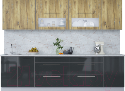 Кухонный гарнитур Интерлиния Мила Пластик 2.9 В - фото