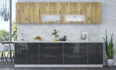 Кухонный гарнитур Интерлиния Мила Пластик 2.9 В