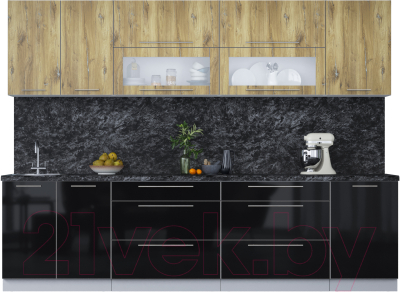 Кухонный гарнитур Интерлиния Мила Пластик 2.9 В - фото