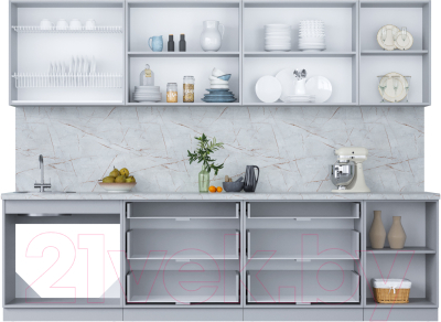 Кухонный гарнитур Интерлиния Мила Пластик 2.9 В