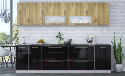 Кухонный гарнитур Интерлиния Мила Пластик 2.9 В