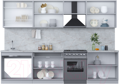 Кухонный гарнитур Интерлиния Мила Пластик 3.0 А