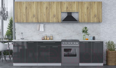 Кухонный гарнитур Интерлиния Мила Пластик 3.0 А