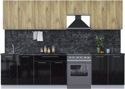 Кухонный гарнитур Интерлиния Мила Пластик 3.0 А - фото