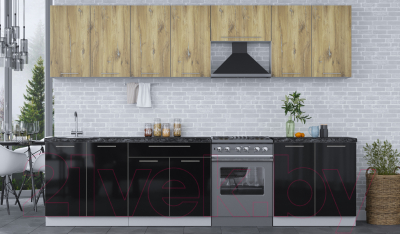 Кухонный гарнитур Интерлиния Мила Пластик 3.0 А