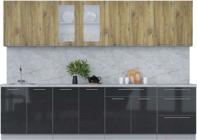 Кухонный гарнитур Интерлиния Мила Пластик 3.0 Б - фото
