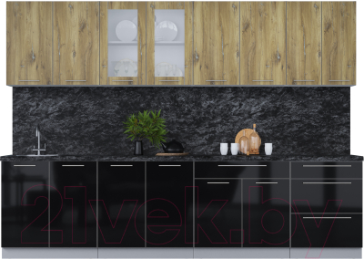 Кухонный гарнитур Интерлиния Мила Пластик 3.0 Б - фото