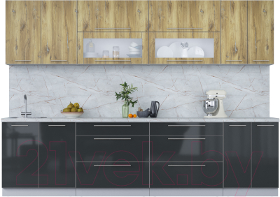 Кухонный гарнитур Интерлиния Мила Пластик 3.0 В - фото