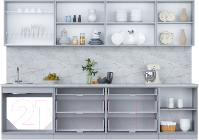 Кухонный гарнитур Интерлиния Мила Пластик 3.0 В