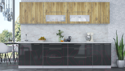 Кухонный гарнитур Интерлиния Мила Пластик 3.0 В