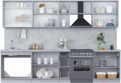 Кухонный гарнитур Интерлиния Мила Пластик 3.1 А