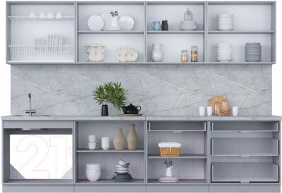 Кухонный гарнитур Интерлиния Мила Пластик 3.1 Б