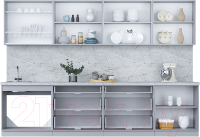 Кухонный гарнитур Интерлиния Мила Пластик 3.1 В