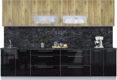 Кухонный гарнитур Интерлиния Мила Пластик 3.1 В - фото