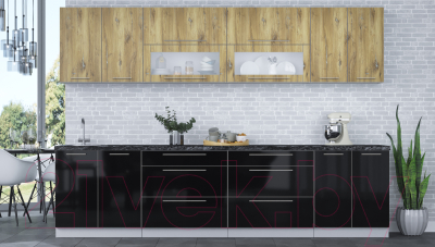 Кухонный гарнитур Интерлиния Мила Пластик 3.1 В