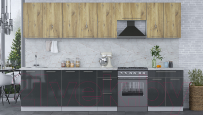 Кухонный гарнитур Интерлиния Мила Пластик 3.2 А