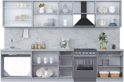 Кухонный гарнитур Интерлиния Мила Пластик 3.2 А