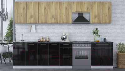 Кухонный гарнитур Интерлиния Мила Пластик 3.2 А