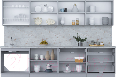 Кухонный гарнитур Интерлиния Мила Пластик 3.2 Б