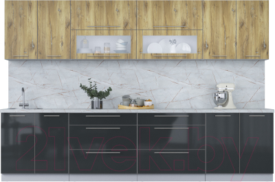 Кухонный гарнитур Интерлиния Мила Пластик 3.2 В - фото