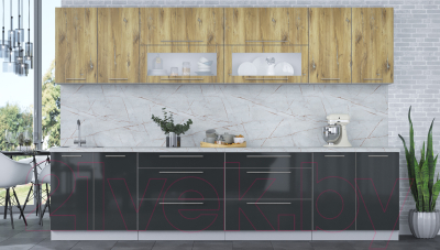 Кухонный гарнитур Интерлиния Мила Пластик 3.2 В