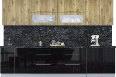 Кухонный гарнитур Интерлиния Мила Пластик 3.2 В - фото