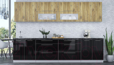 Кухонный гарнитур Интерлиния Мила Пластик 3.2 В