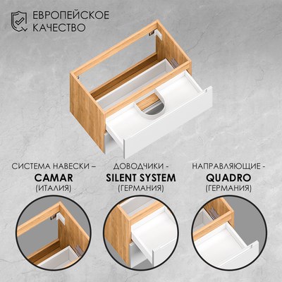 Тумба под умывальник ЗОВ Дион 60 / D60LHO0M9003MKV5-LDSPW