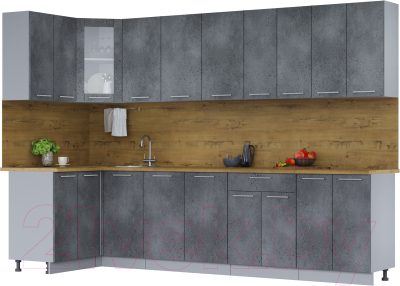 Кухонный гарнитур Интерлиния Мила 12x30 - фото