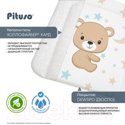 Пеленальный матрас Pituso Мишутка / PT/ПН-02